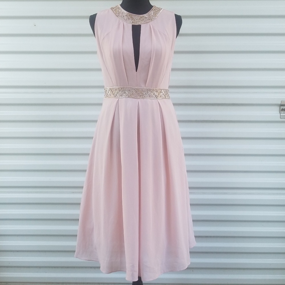 Tfnc beaded chiffon special occasion dress size medium
